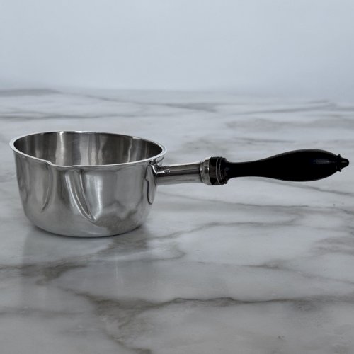 Casserole en argent massif manche en ébène XIXe M4056