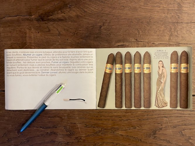 Catalogue Régie Française des Tabacs, nomenclature des cigares