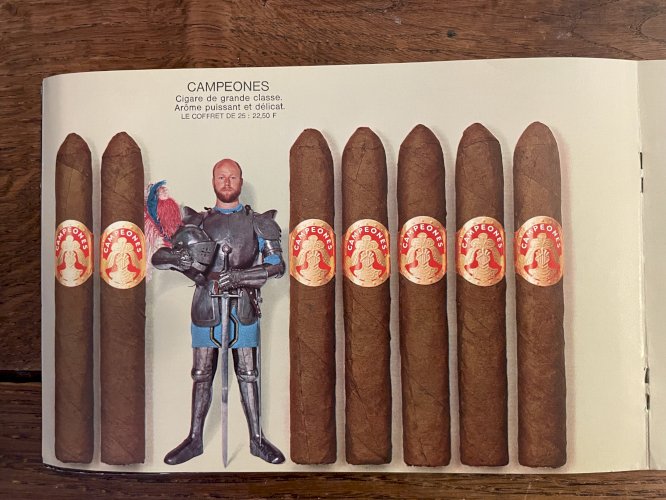 Catalogue Régie Française des Tabacs, nomenclature des cigares