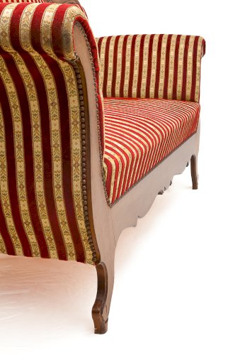 Causeuse Récamier en tissu de soie