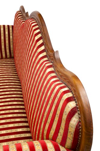 Causeuse Récamier en tissu de soie