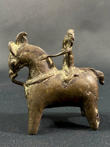 Cavalier de prestige Mossi en bronze Burkina-Faso (Haute-Volta) milieu XXe