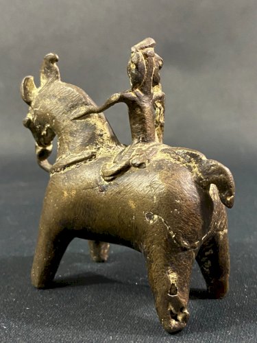 Cavalier de prestige Mossi en bronze Burkina-Faso (Haute-Volta) milieu XXe