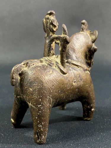 Cavalier de prestige Mossi en bronze Burkina-Faso (Haute-Volta) milieu XXe