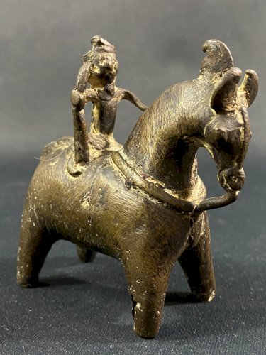 Cavalier de prestige Mossi en bronze Burkina-Faso (Haute-Volta) milieu XXe