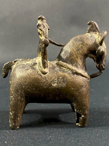 Cavalier de prestige Mossi en bronze Burkina-Faso (Haute-Volta) milieu XXe