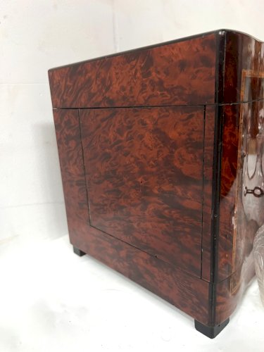 Cave A Liqueur Complète Boulle Coffret Napoléon III Boite Marqueterie XIX Siècle