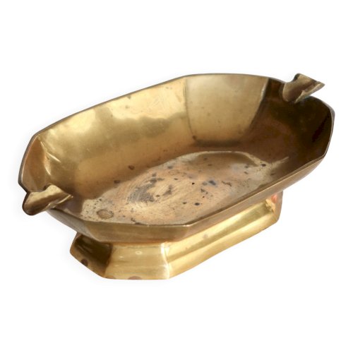 Cendrier ancien en laiton patiné