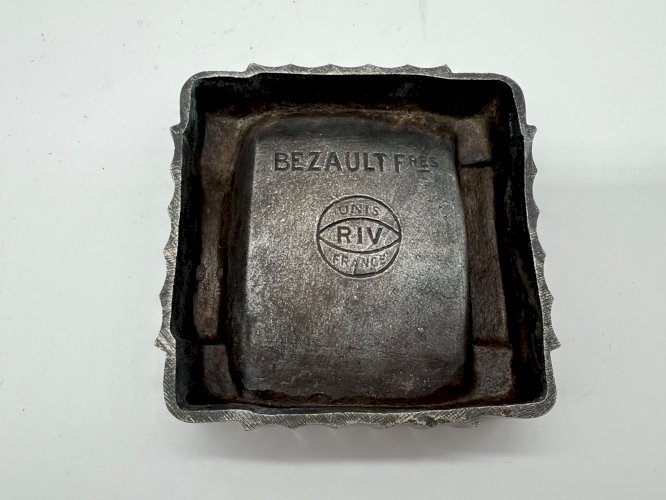 Cendrier Art Déco métal argenté BEZAULT Frères RIV France 1930 industriel