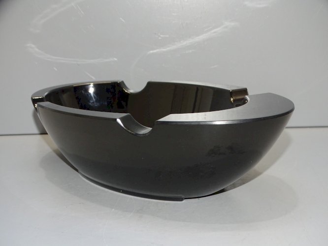 -CENDRIER CERAMIQUE NOIRE marqué en BLANC AU FOND CAO COLLECTION DECO BISTROT  D