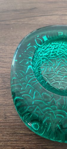 Cendrier d'art Kosta Boda Verre massif émeraude ca.1970