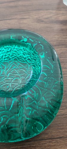 Cendrier d'art Kosta Boda Verre massif émeraude ca.1970
