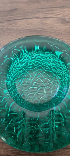 Cendrier d'art Kosta Boda Verre massif émeraude ca.1970