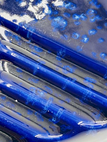 Cendrier en céramique  bleu cobalt, desgin Cari Zalloni