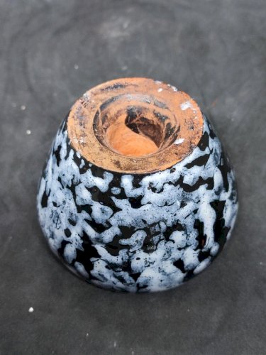 cendrier en ceramique original style fat lava années 70 en deux parties en bon etat