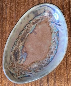 Denbac stoneware ashtray, signed, numbered, in very good condition.