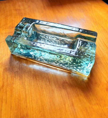 Cendrier en verre art déco 