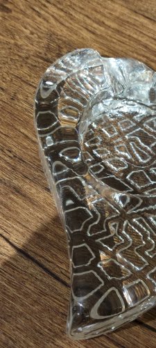 Cendrier en verre épais vintage  design scandinave années 60-70