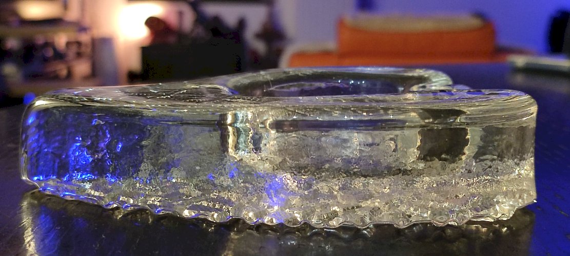 Cendrier en verre épais vintage  design scandinave années 60-70