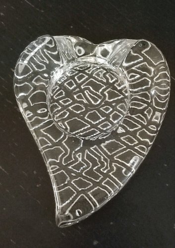 Cendrier en verre épais vintage  design scandinave années 60-70