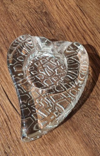 Cendrier en verre épais vintage  design scandinave années 60-70