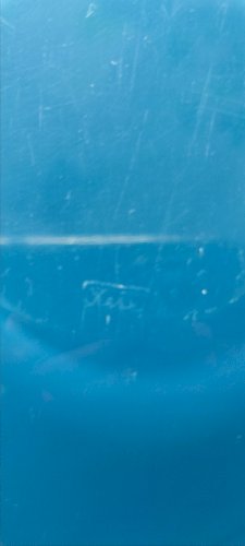 Cendrier ou vide-poche en verre d’art signé – bleu vintage design