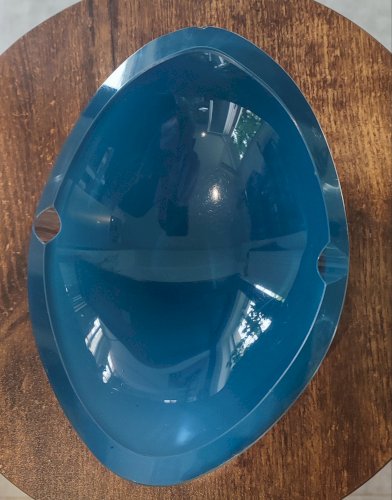 Cendrier ou vide-poche en verre d’art signé – bleu vintage design