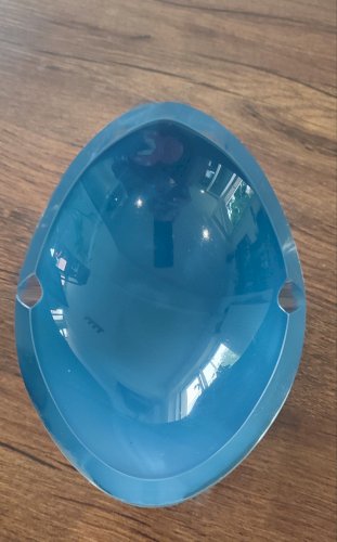 Cendrier ou vide-poche en verre d’art signé – bleu vintage design