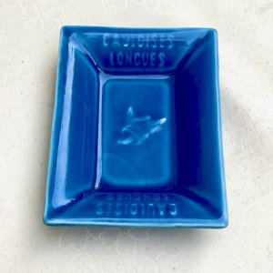 Gauloises long advertising ashtray, Gien porcelain