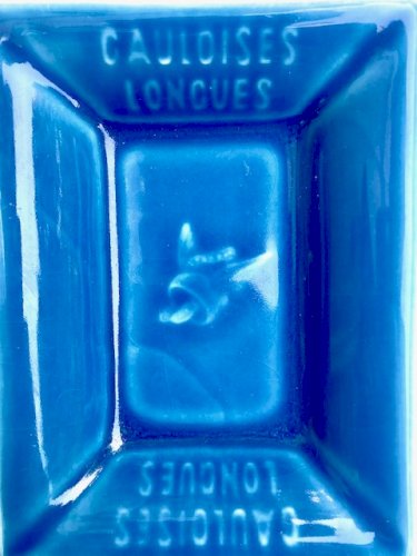 Cendrier publicitaire Gauloises longues, porcelaine de Gien
