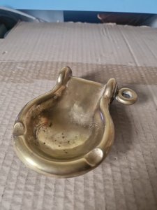 Cendrier Vide Poche En Bronze Forme de Manille de Bateau, Déco Marine Vintage.
