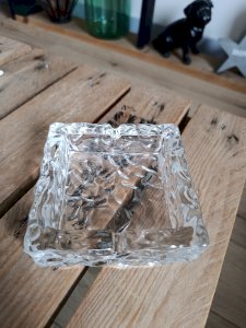 Cendrier, vide poche pavé de verre 