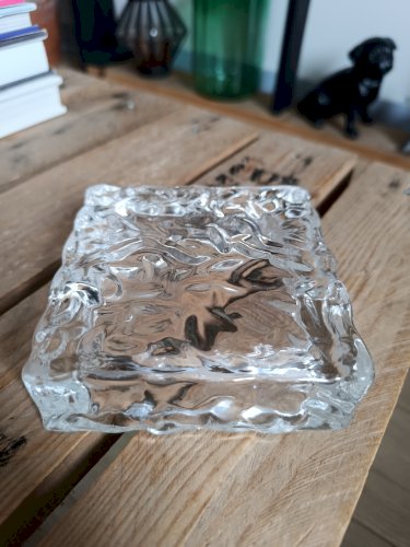 Cendrier, vide poche pavé de verre 