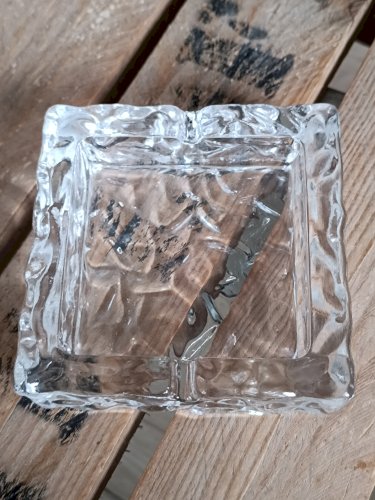 Cendrier, vide poche pavé de verre 