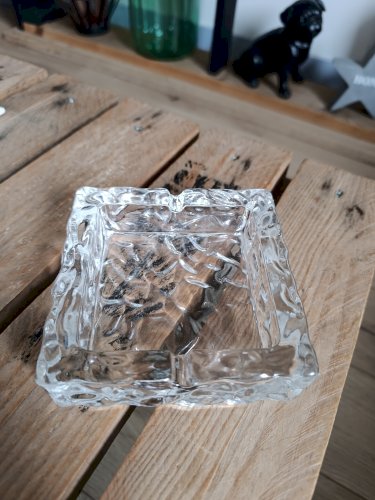 Cendrier, vide poche pavé de verre 