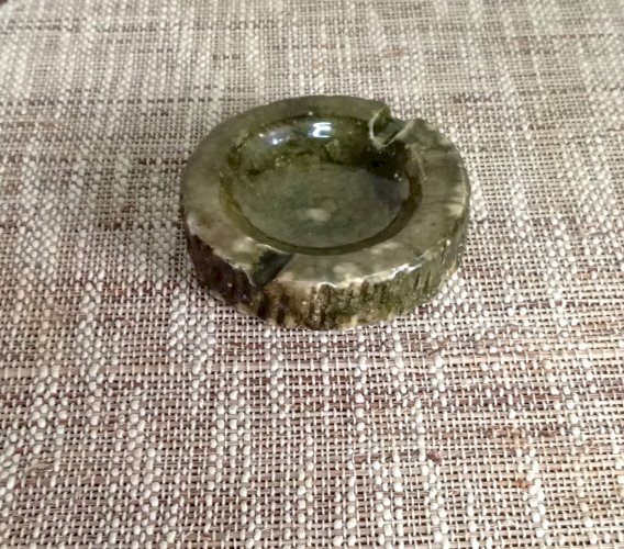 Cendrier vintage en albâtre vert Genuine Alabaster