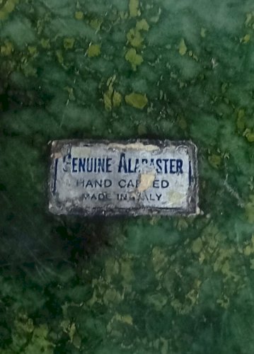 Cendrier vintage en albâtre vert Genuine Alabaster