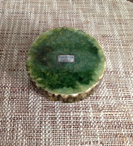 Cendrier vintage en albâtre vert Genuine Alabaster