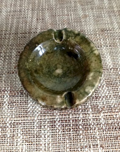 Cendrier vintage en albâtre vert Genuine Alabaster