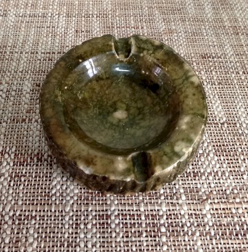 Cendrier vintage en albâtre vert Genuine Alabaster