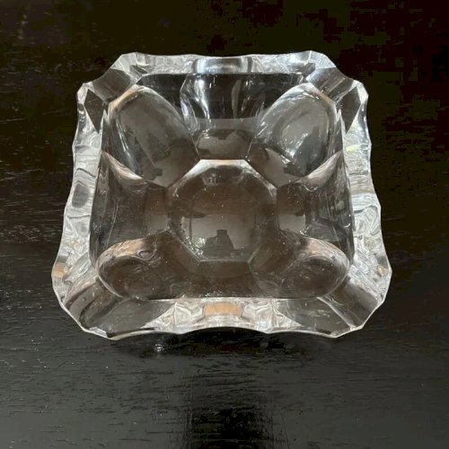 Cendrier vintage en cristal massif