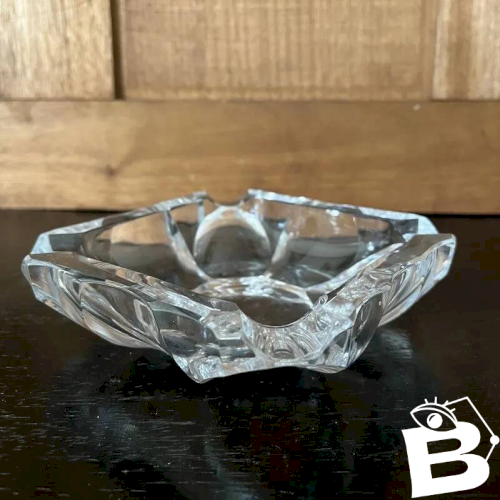 Cendrier vintage en cristal massif