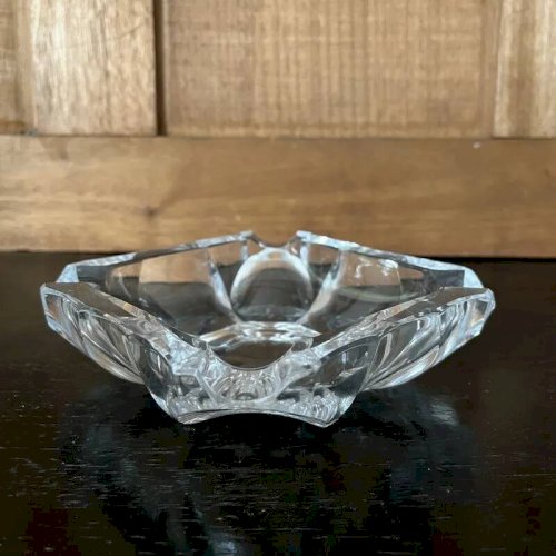 Cendrier vintage en cristal massif