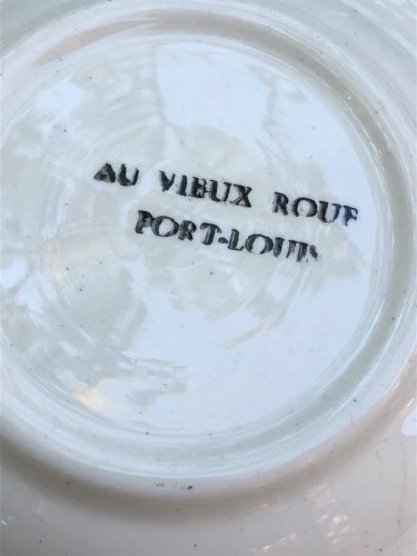 Cendrier vintage en faïence aux décors Bretons