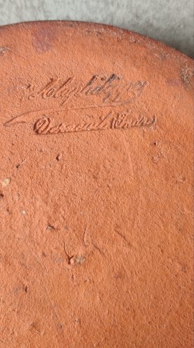 Cendrier vintage en terre cuite émaillée Eugène Alaphilippe (Verneuil-Indre)