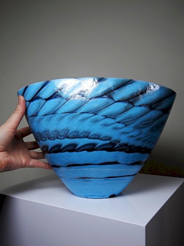 Centre de table, coupe ou grand bol en verre de Murano "Yourmurano" artisanal