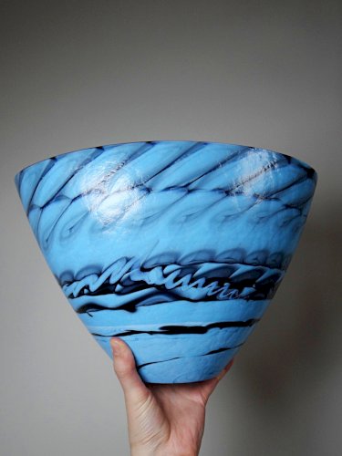 Centre de table, coupe ou grand bol en verre de Murano "Yourmurano" artisanal