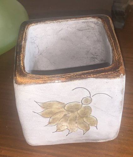Céramique de Vallauris 1960's petit cache pot vase signé Alain Maunier