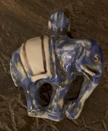 Céramique vintage 1960's pendentif à l'éléphant Vallauris Accolay