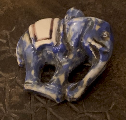 Céramique vintage 1960's pendentif à l'éléphant Vallauris Accolay